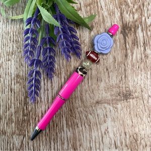 Writing Pen Football Cowboys Artisan Beaded Silicone Custom Handcrafted Office